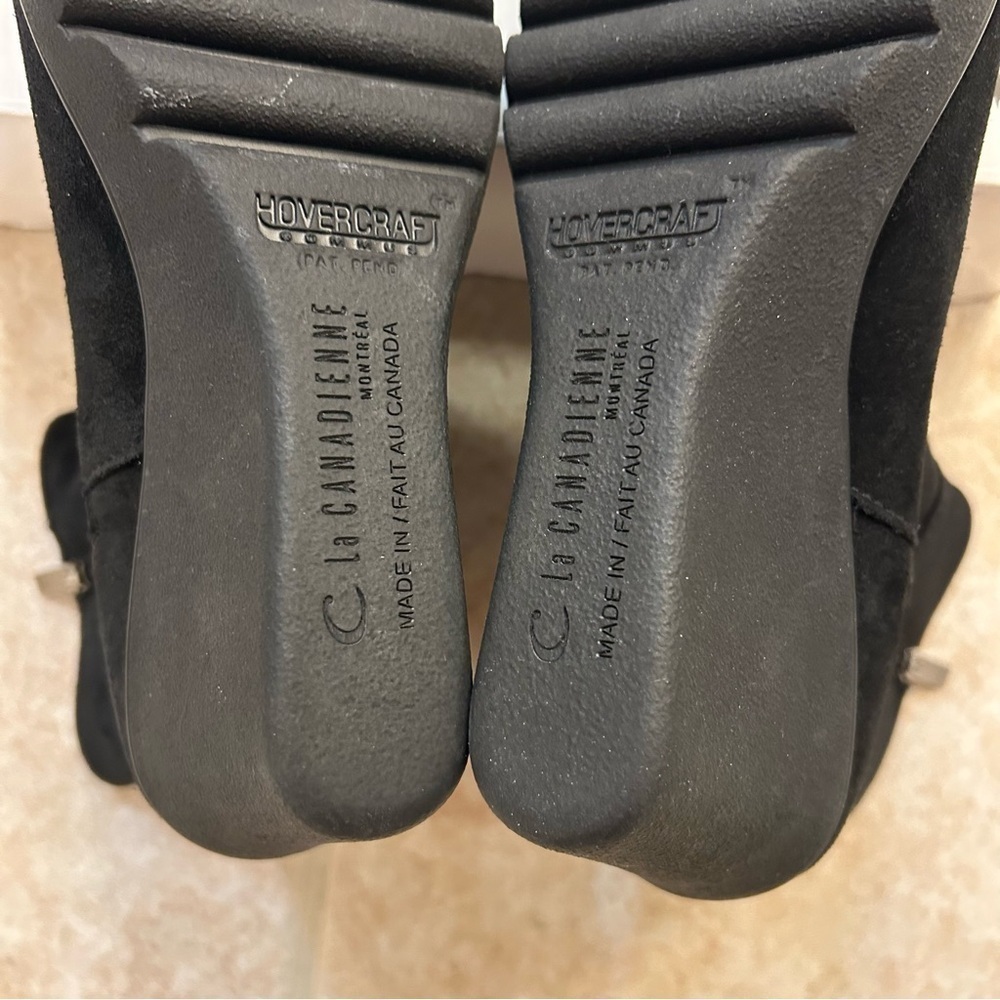 La Canadienne Becket Wedge Boots in Black Suede Size 6.5M - Picture 7 of 9